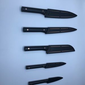 Copper knife set with covers